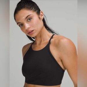Lululemon Flow Y Wrap-Front High-Neck Bra *Light Support, B/C Cup Black size 4